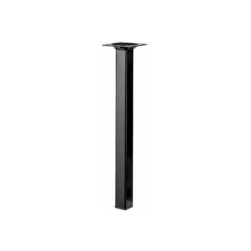 Pata fija rectangular de acero para mesas y encimeras 71 cm color negro  mate