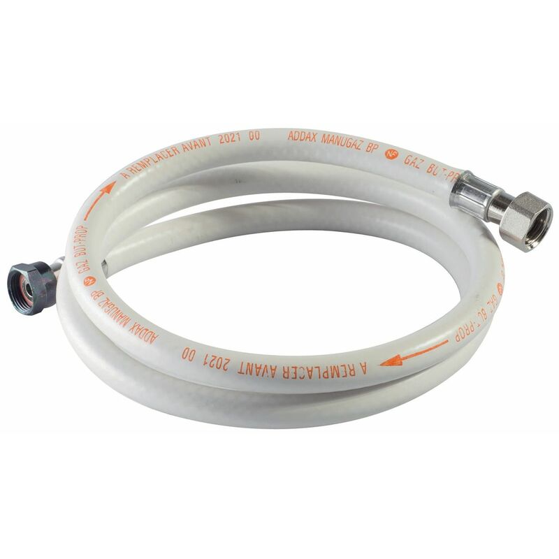 Manguera flexible de gas butano/propano de 1,50 m con conexiones roscadas  20/150 y G1/2