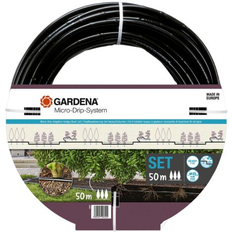 GARDENA Riego por goteo para setos y arbustos 50 m de fácil instalación (13501-20)