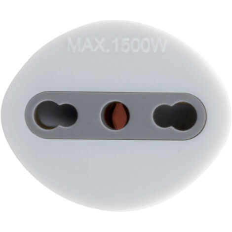 Adaptador de viaje Francia a Italia - Enchufe Francia macho a Italia hembra con toma de tierra - Blanco - Zenitech ZENITECH