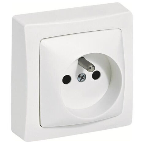 Toma ASL 2 polos + tierra F/B de superficie blanco Legrand