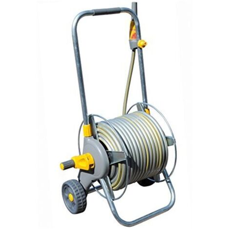 Carrete de carro pequeño de metal con manguera de jardín de 30 m HOZELOCK