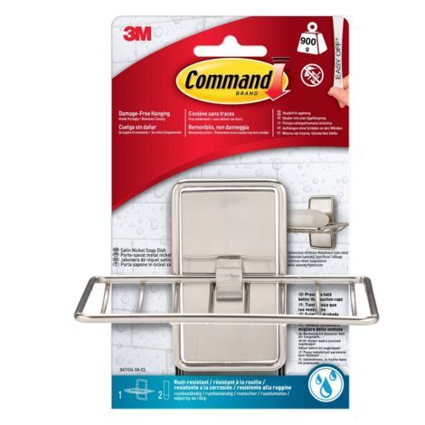 Jabonera de acero inoxidable COMMAND, cromada COMMAND (1/3)