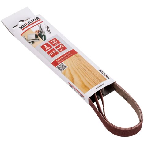 Juego de 3 bandas abrasivas - grano 120 - 13 x 457 mm Kreator (1/2)