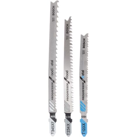 Juego de 3 hojas de corte multimaterial BOSCH T123x, t234x, t345xf para sierra de calar BOSCH