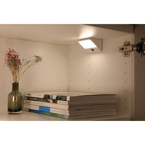 Luz de armario con sensor de movimiento 20 cm, luz nocturna LED recargable  por USB, batería integrada, iluminación debajo del armario, Slimline