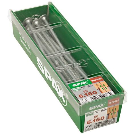 SPAX Tornillo para construcción de madera WIROX,6x160mm,20 piezas - M lata-4251010601612