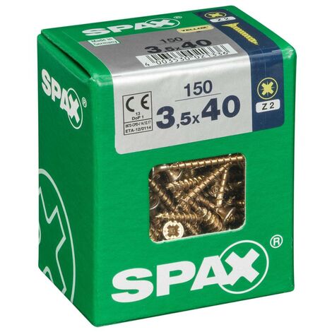 Juego de 150 tornillos de acero con cabeza avellanada pozidriv SPAX, Diam.3,5 mm x L.40 mm SPAX (1/5)