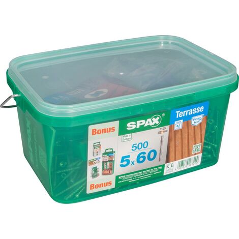 Box 500 Tornillos De Acero Terraza Spax Cabeza Cilíndrica, Diam.5 Mm X Mm L.60