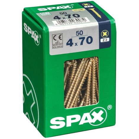 Box 50 Tornillos De Cabeza Avellanada De Acero Spax Pozidriv Cabeza, Diam.4 Mm X Mm L.70 (1/5)