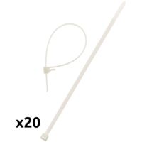 Juego de 20 abrazaderas de cableado reutilizables 3,6x 140 mm transparentes Sans marque