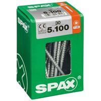 Juego de 30 tornillos de acero con cabeza avellanada SPAX Torx, Diam.5 mm x L.100 mm SPAX