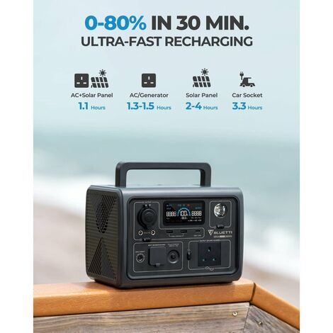 BLUETTI EB3A 600W Portable Power Station 268Wh LiFePO4 Battery Backup Solar Generator Recharge from 0-80% in 30 Min for Home Power Failure Outdoor Camping Caravan