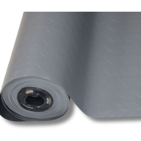 Sol PVC 100% Caoutchouc Sol Protection Design Strié Gris Epaisseur 1MM 140X900CM