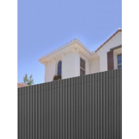 Comercial Candela – Canisse brise vue PVC 1x3 m gris – Lattes 11 mm – Degré de dissimulation 95% – Liens de fixation inclus