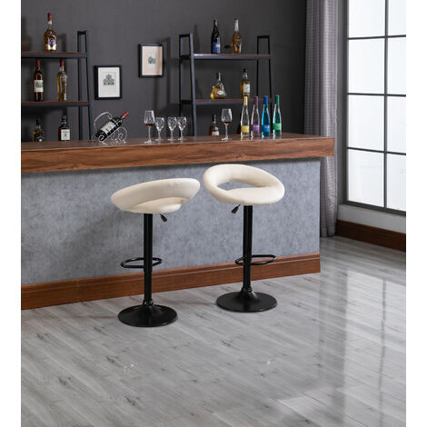 Sgabelli da bar design regolabili neri H65 cm (set di 2) PEBBLE