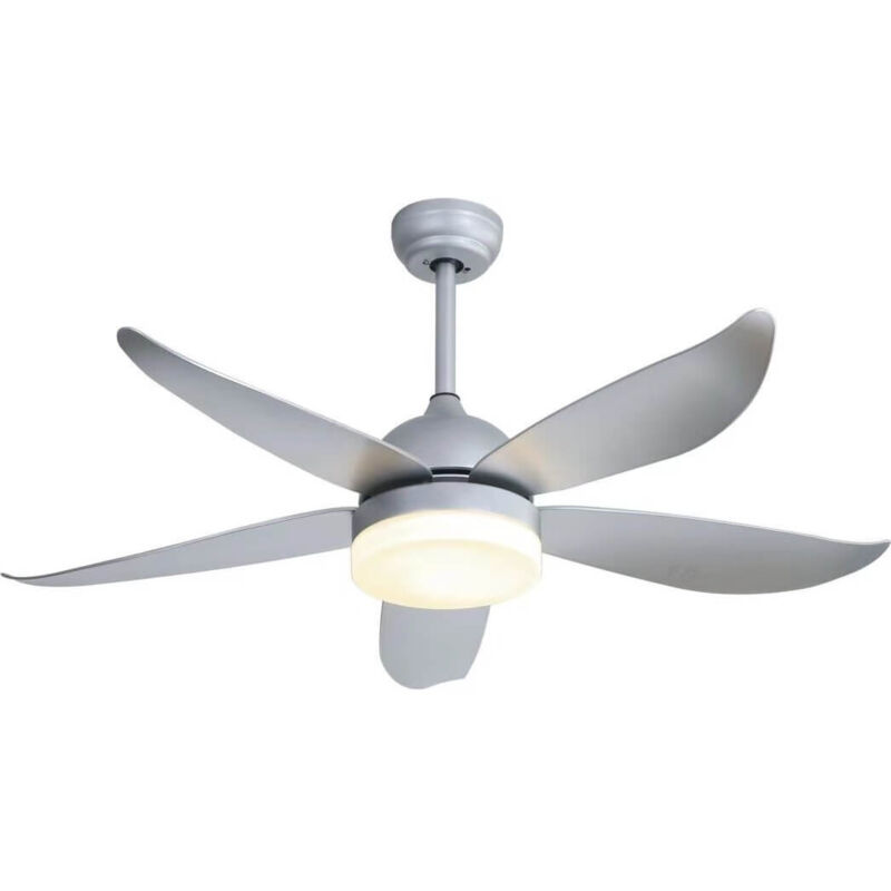 Bastilipo Minorca RC-Ventilatore Da Soffitto Con Telecomando-60 W E 75 Cm Di Diametro Luce Led Integrata Bianco Pino Menorca