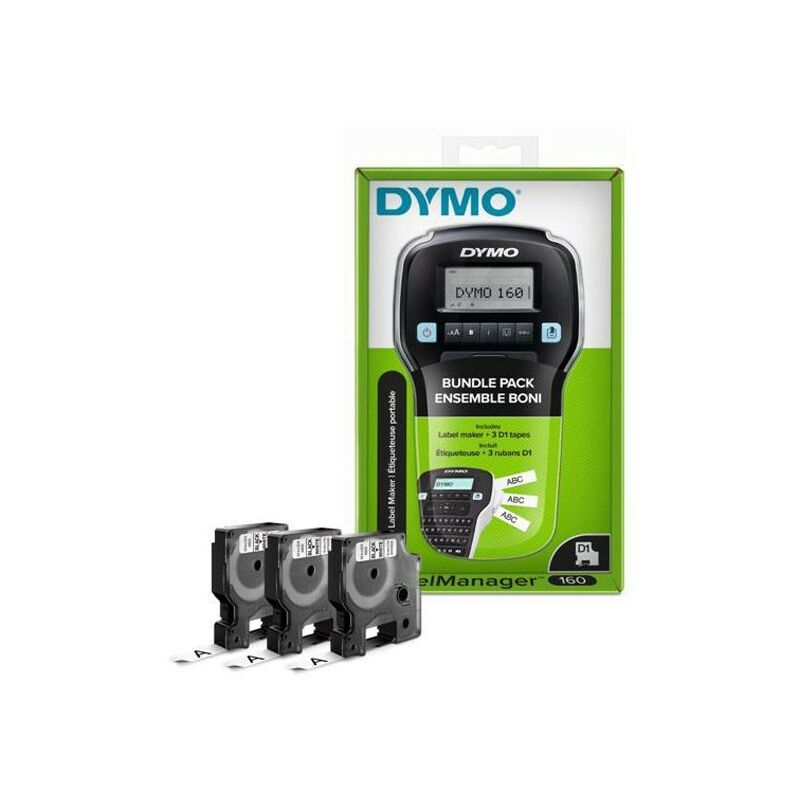 Dymo LabelManager 160 Label Printer Starter Kit Stampante portatile per  etichette Con 3 rotoli di nastro