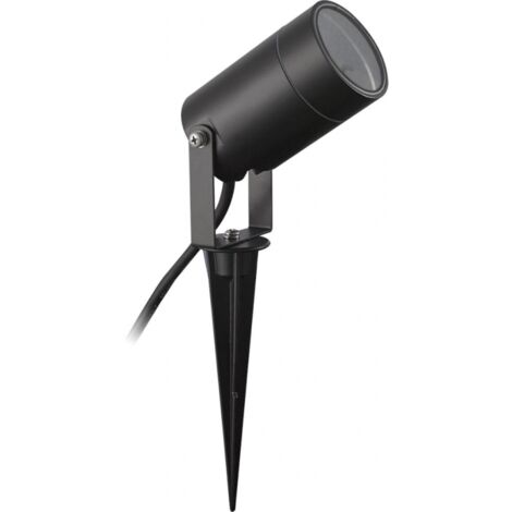 Idroweb – Faretto da giardino nero GU10 – Acciaio inox #304 – IP65 – Picchetto di fissaggio incluso – Luce calda 3000K (1/5)
