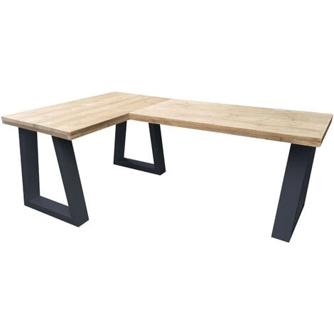 Wood4you - Bureau d'angle - Vancouver - Bois industriel -  180/120  Anthracite