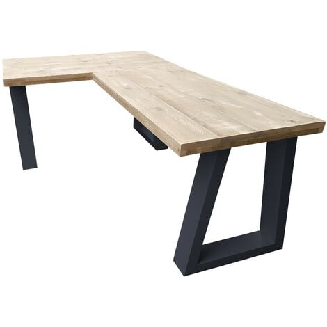 Wood4you - Bureau d'angle - Vancouver - Bois industriel -  180/120  Anthracite