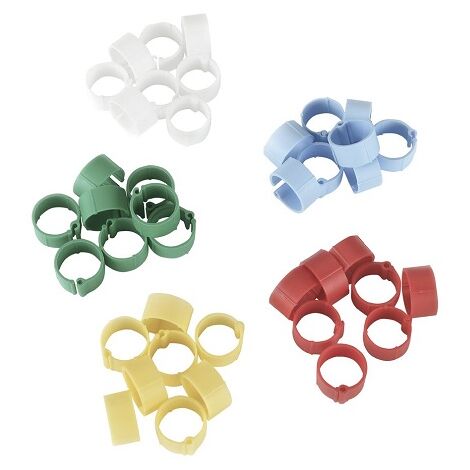 Kerbling Ring zur Identifizierung von HÐ©hnern, Truthhne und Phasanen, unterschiedlichen Farben, 16 mm, Verpackung 100 Einheiten