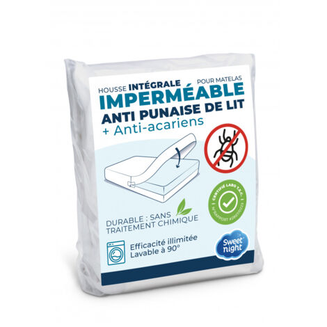 Sweet Night – Housse intégrale matelas imperméable 60x120x12 cm – Anti-punaise de lit – Anti-acariens – Certifiée OEKO-TEX 100-1
