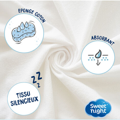 Sweetnight - Protège matelas 180x200 cm  Bouclette en Coton  Alèse Imperméable et Absorbante  Respirant et Silencieux