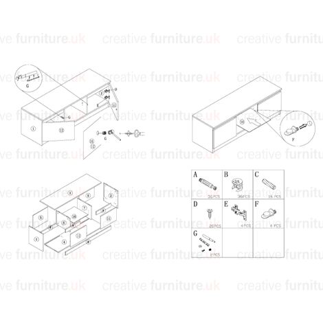 TV Unit 120cm White Modern Stand Grey Gloss Doors Creative Furniture
