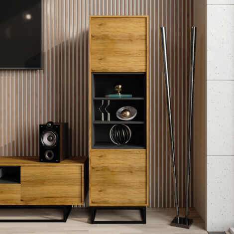 Harmony Display Cabinet - Dark Oak - 175cm