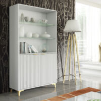 Tide Crest Display Cabinet - White - 175cm