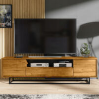 Rift TV Unit - Dark Oak - 200cm