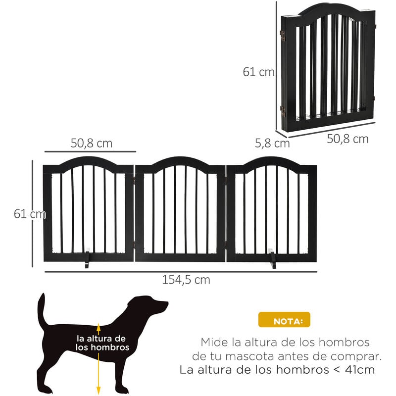 Barrera de seguridad plegable para perros PawHut 181x35x76 cm