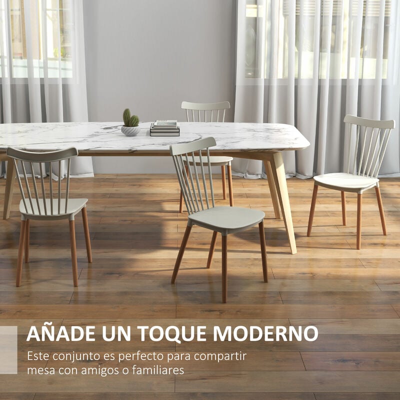 MESA COMEDOR Industrial, Moderna y Minimalista con cubierta de madera y  patas de acero para 4 sillas : : Hogar y Cocina