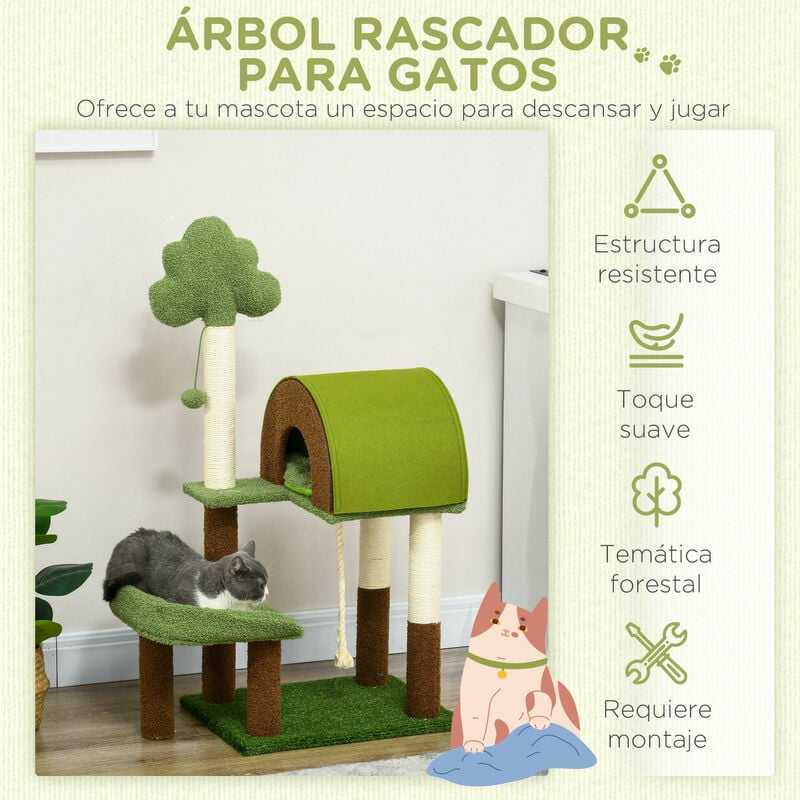 Estante de escalada para gatos, escalera de cuatro escalones montada en la  pared con poste de rascado de Sisal para gatos, torre de árbol, plataforma  para saltar, muebles para mascotas - AliExpress