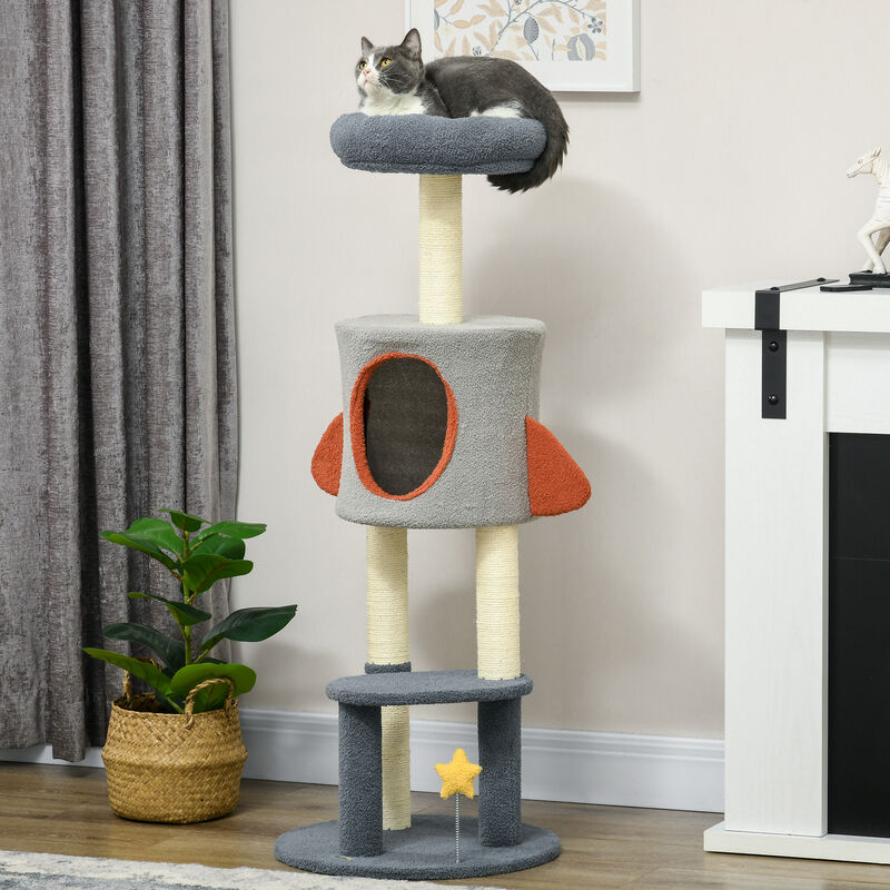 Cat Tree PawHut U00e1rbol Rascador Para Gatos De 116 Cm Torre Para