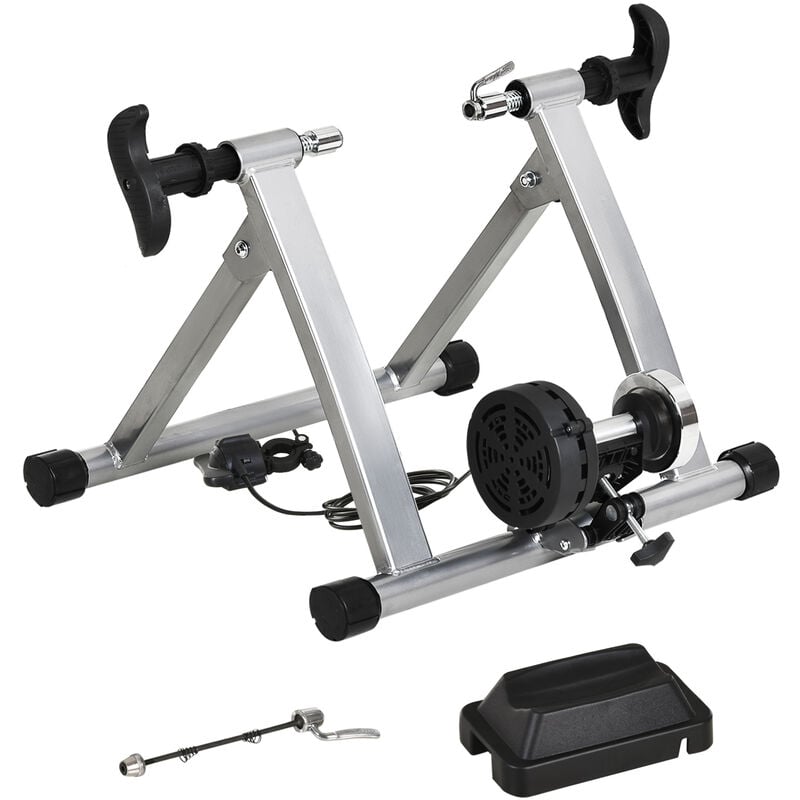 Rodillo de Bicicleta Entrenamiento Plegable con Resistencia Magnética Ajustable de 5 Niveles para Ruedas de 700C o 26-28 Pulgadas 54,5x47,2x39,1 cm