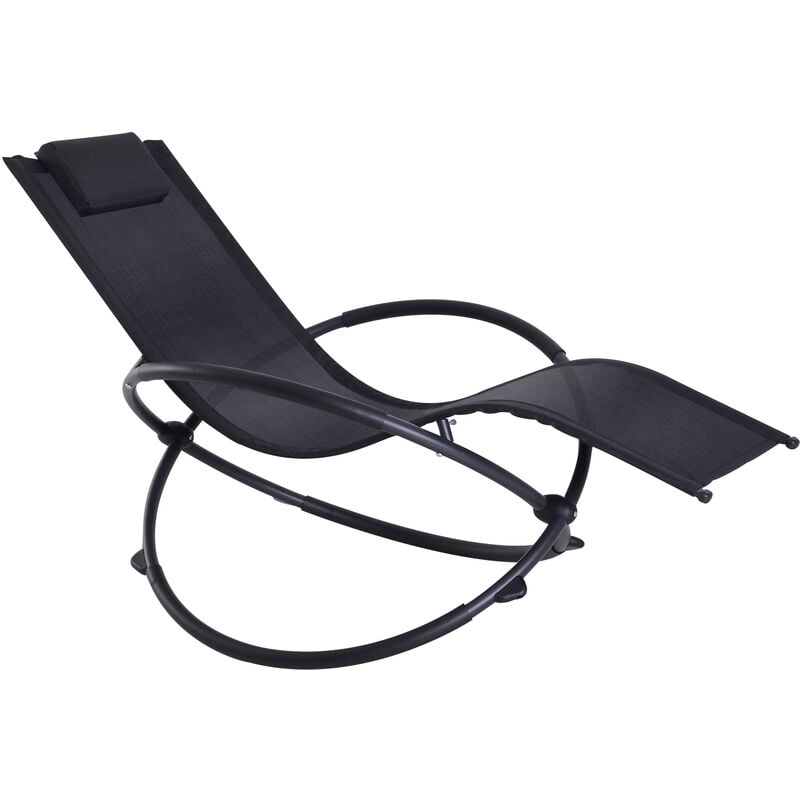 Tumbona Mecedora de Jardín con Reposacabezas Extraíbles Sillón Tumbona Ergonómica de Exterior Plegable para Patios Piscina al Aire Libre 154x80x84 cm