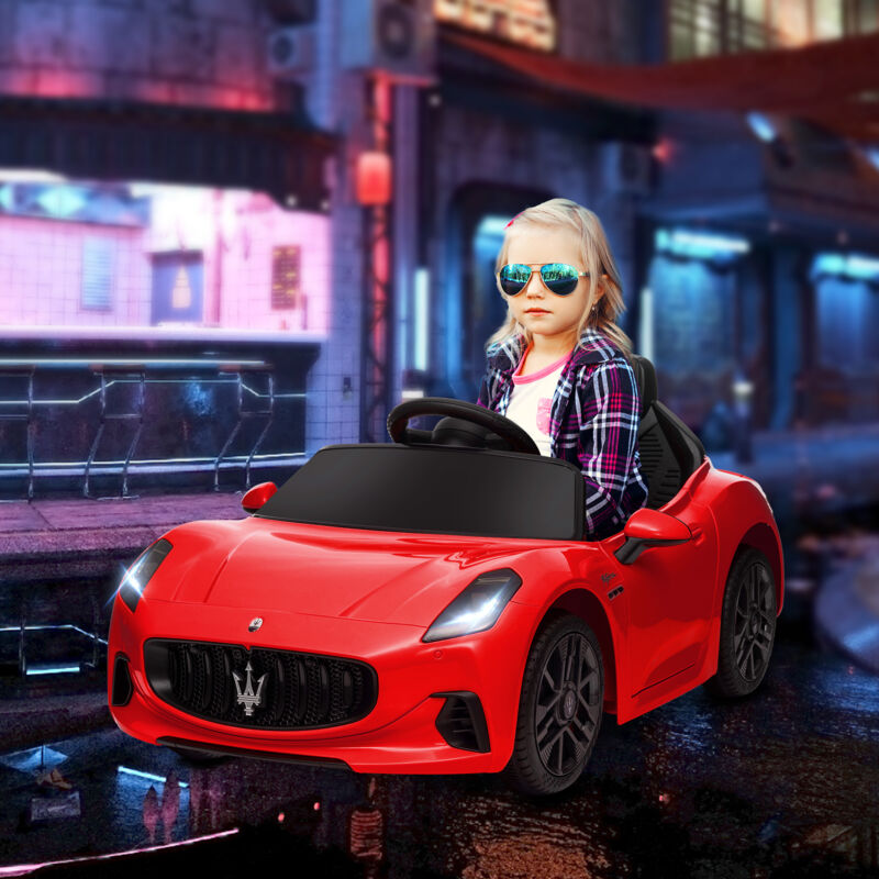 Coche Eléctrico Maserati GT2 Para Niños +3 Años – Batería 12V, Mando A Distancia, Luces LED, Bocina Y Música, Ruedas Auxiliares Y Suspensión (Rosa)