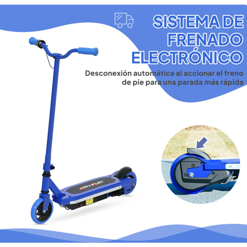 Patinete Infantil AIYAPLAY - Ruedas Grandes 30 Cm, Altura Ajustable, Freno Trasero, Para Niños De 6 A