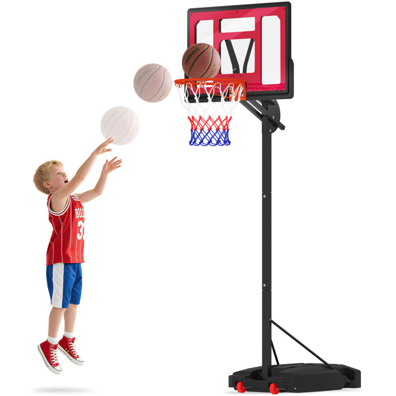 Canasta De Baloncesto Infantil AIYAPLAY 5 En 1 - Altura Ajustable 96-130 Cm, Con Fútbol, Golf Y Más Set Baloncesto Fútbol Golf