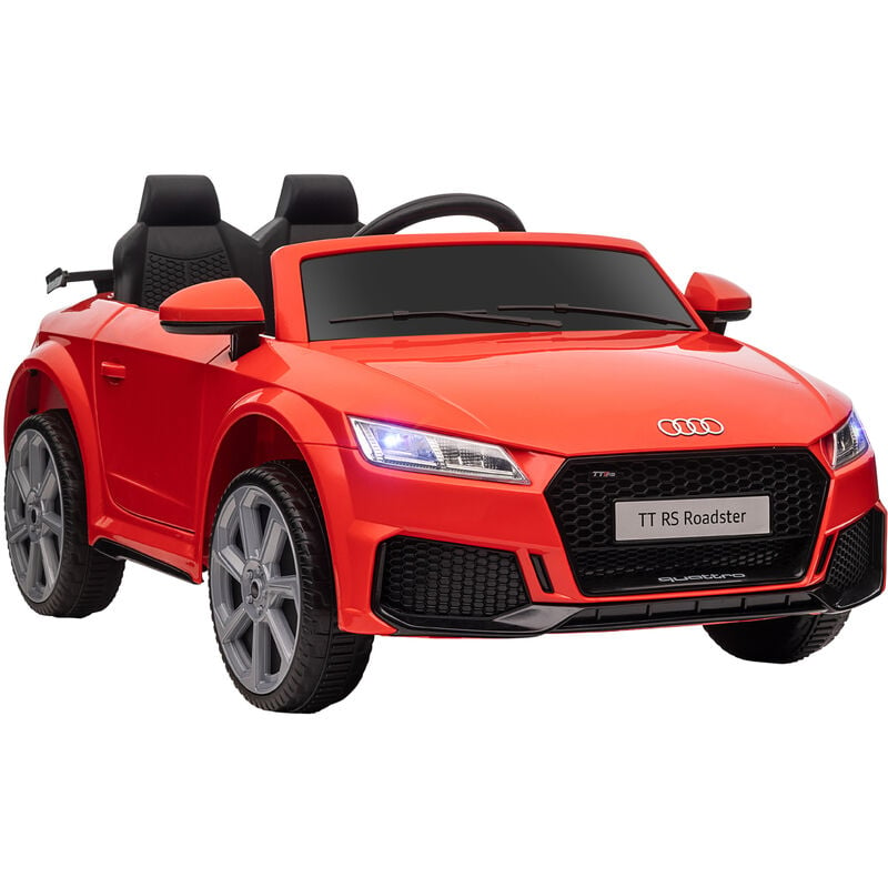 HOMCOM audi TT eléctrico infantil coche juguete niño 3 años+ con mando a distancia batería 12V doble apertura de puerta 102x60x44 cm rojo