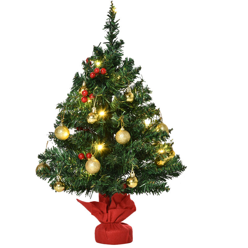 Mini Árbol de Navidad 60cm Artificial Árbol de Pino con Soporte de Cemento 73