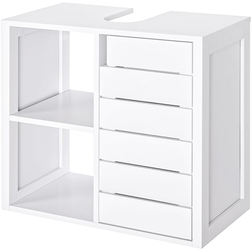Mueble para debajo del lavabo 5 estantes kleankin 60x30x68 cm blanco