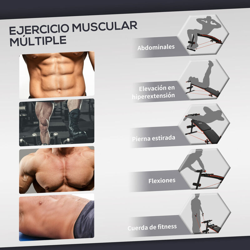 Banco Abdominales Plegable Ajustable en Altura para Hogar