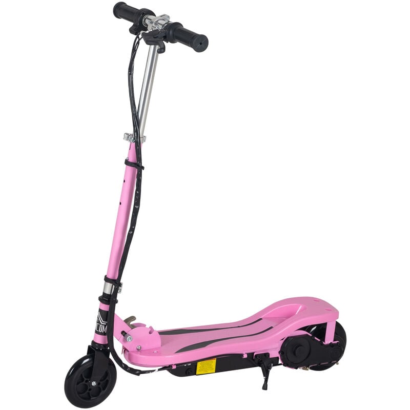 Patinete Scooter Eléctrico Plegable para Niños de 7-14 Años Máx. 50 kg con Altura Ajustable Interruptor de Arranque y Frenos 75x36x82-93 cm