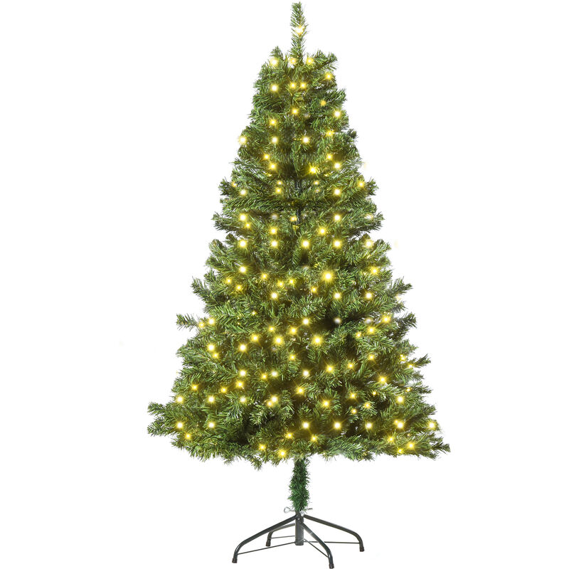 Árbol Artificial de Navidad 170 Luces LED Base Plegable Interiores Φ75x150 cm
