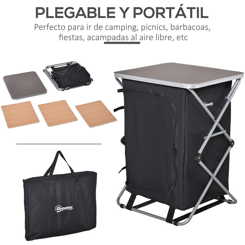 VEVOR VEVOR Mueble de Cocina para Camping 120x47x70 cm Armario de Camping  Plegable Portátil Estructura cocina para acampar con Barbacoa Pícnic