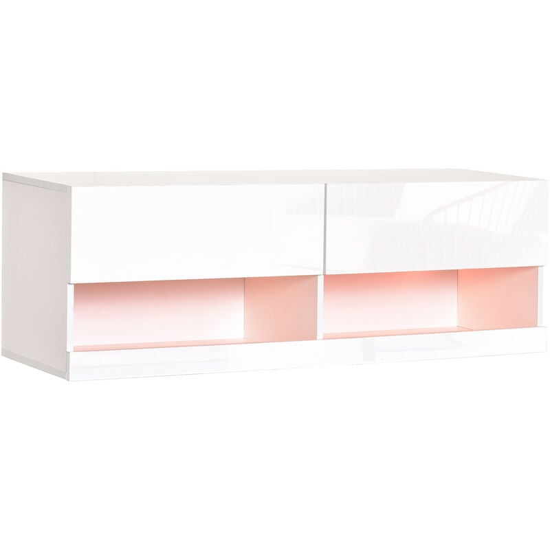 Mueble TV de Pared con luces LED y Mando a Distancia 120x35x40,5cm Sala de Estar