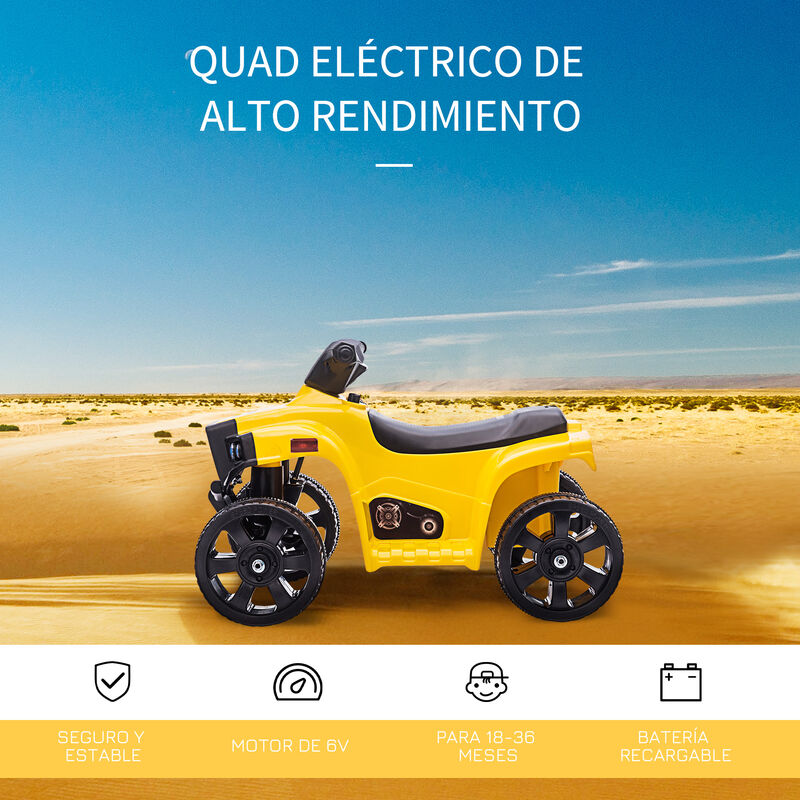 Quad Eléctrico para Niños de 18-36 meses Vehículo Eléctrico Cuatrimoto a  Batería 6V con Avance
